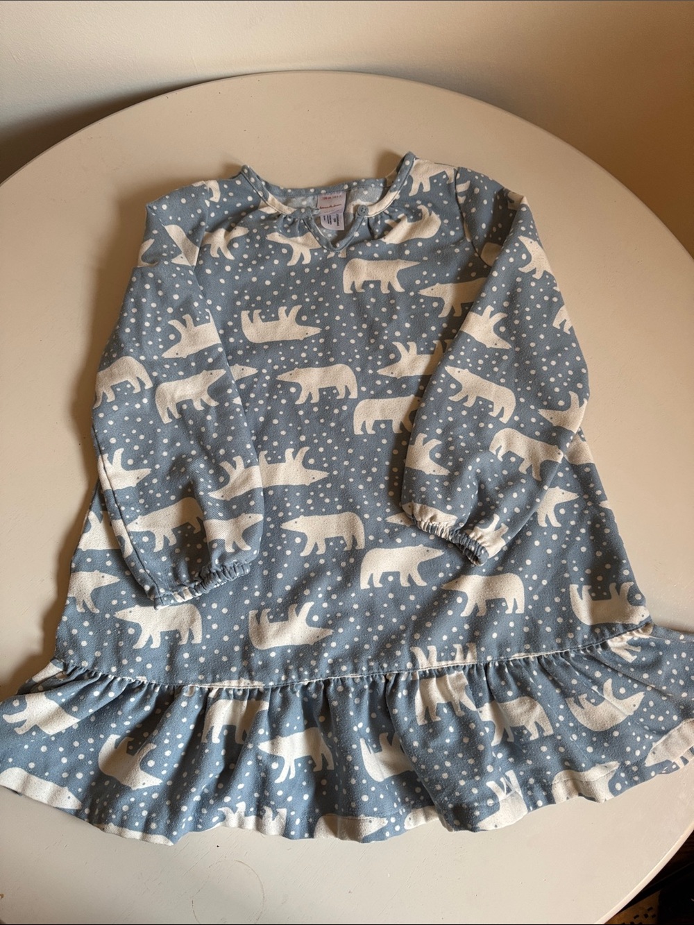 Hanna Andersson Blue and Cream Polar Bear Nightgown